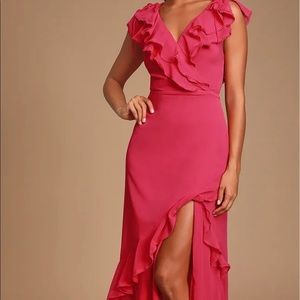 Pink Ruffled Maxi Dress